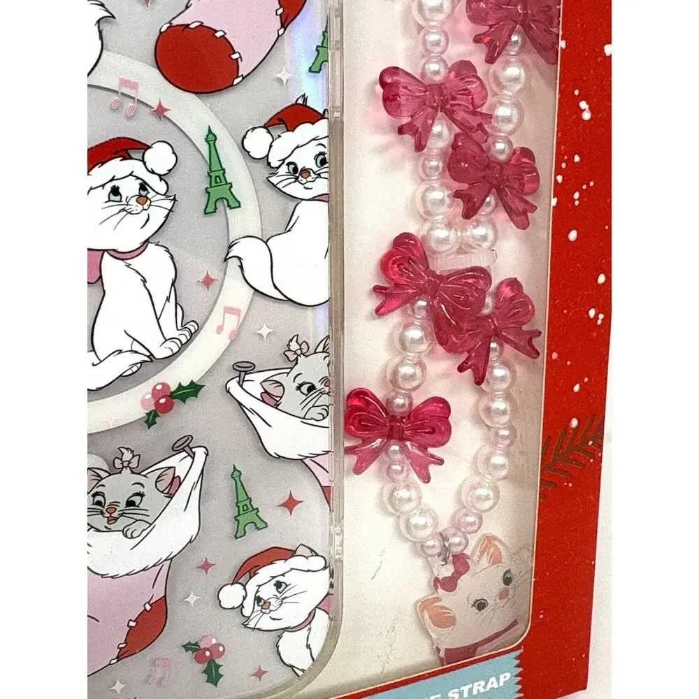 Disney Marie Aristocats Skinnydip iPhone 16 Pro Max Case Beaded Strap Christmas